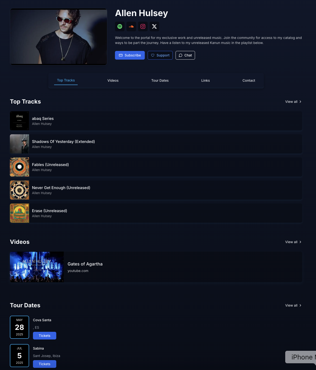 Allen Hulsey Music Links Page