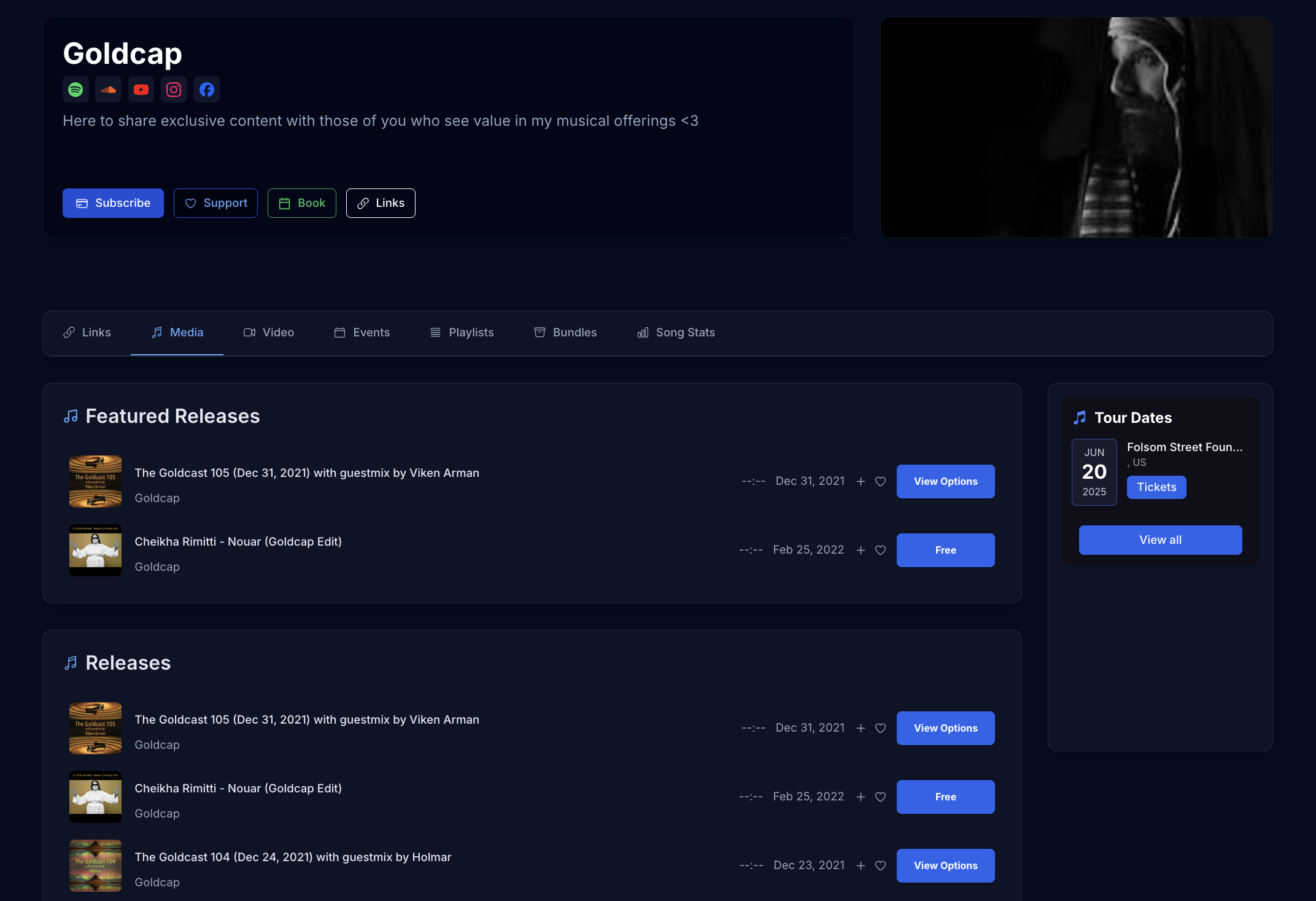 Goldcap Artist Profile